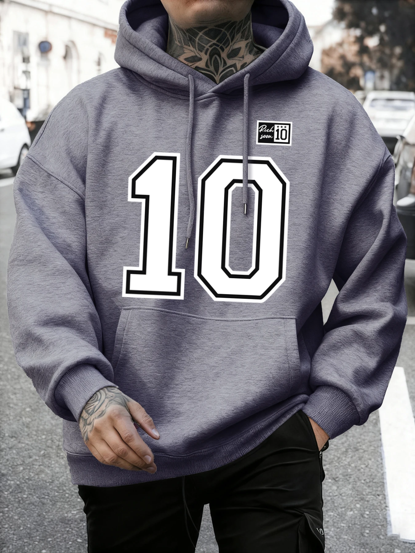 Künstlerisches Charakter-10-Druck-Sweatshirt für Herren, Street-Vintage-Pullover, Fleece, lockere Langarm-Unisex-Herbstmode-Kleidung