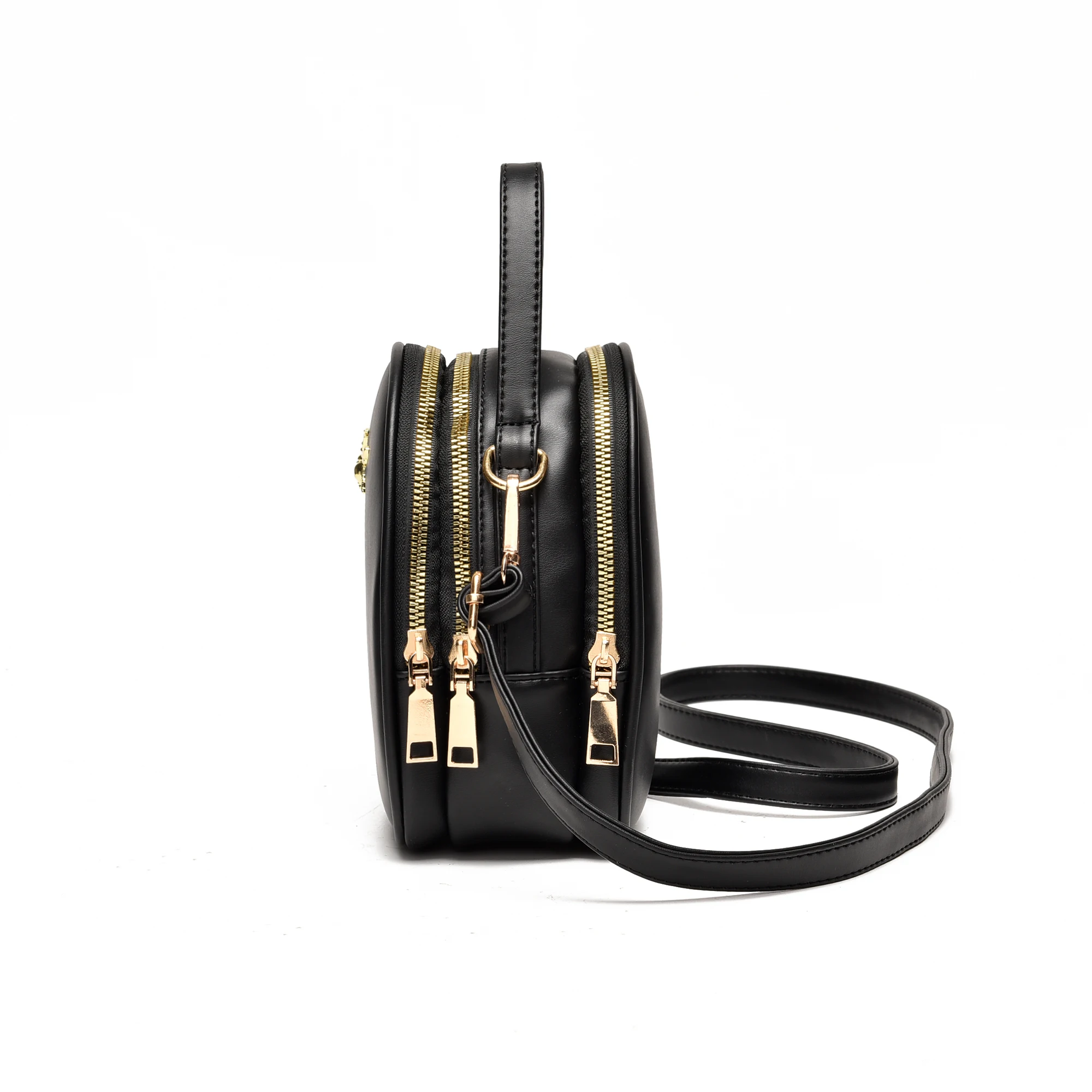 Elegant Multi-Layer PU Leather Crossbody - Compact, Stylish with Metal Decor & Secure Zip, Ideal for Every Occasion