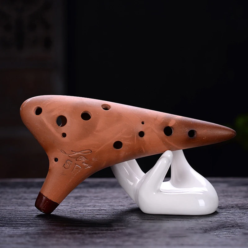 12 Holes Professional Ocarina Porcelain Advanced Smoked Purple Clay Ceramics Ocarina Flute Beginner Gift Alto AC Treble SC SG SF