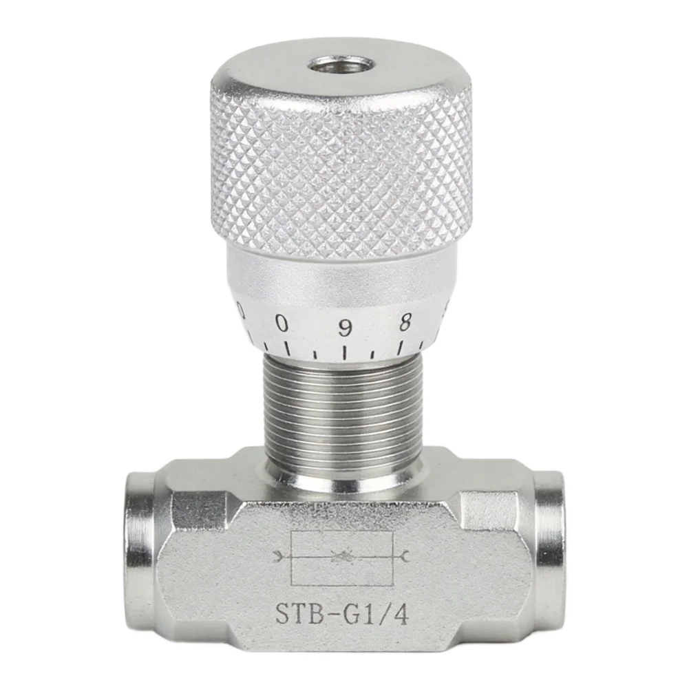 Carbon Steel Two-way Throttle Valve with 08L Hydraulic Connector Compatible with G1/4 and G3/8 NPT Thread Connections