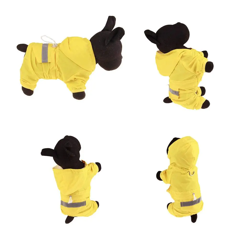 Hunde-Regenmantel Wasserdichter Welpen-Katzen-Regenmantel mit Kapuze Outdoor-Regenbekleidung Overall Kleidung für Kleine und Mittelgroße Hunde