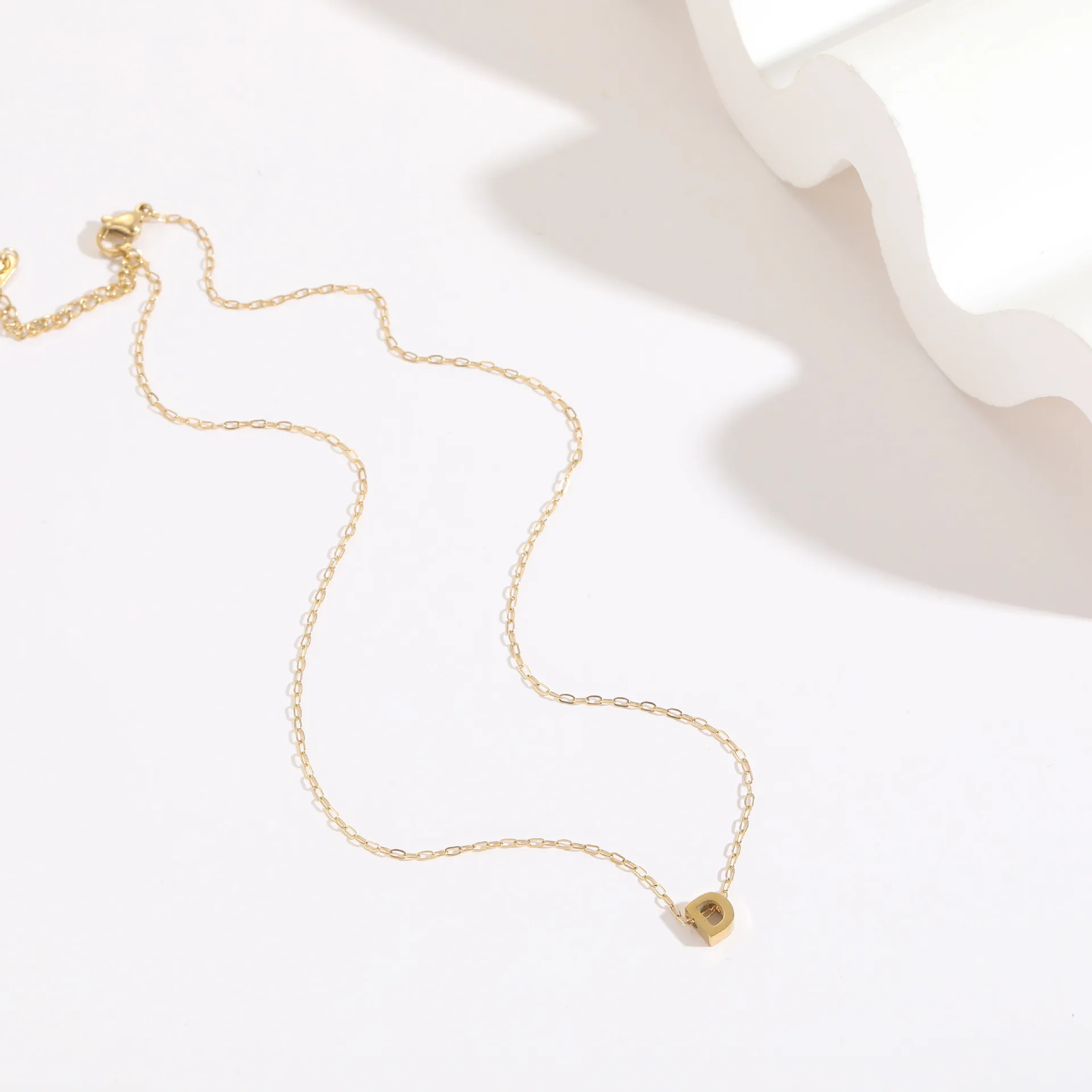 2023 New Fashion Women Ins 26 Initial Letter Pendant Paper Clips Chain Necklace Women Simple Letter Pendant Necklace Jewelry image 6