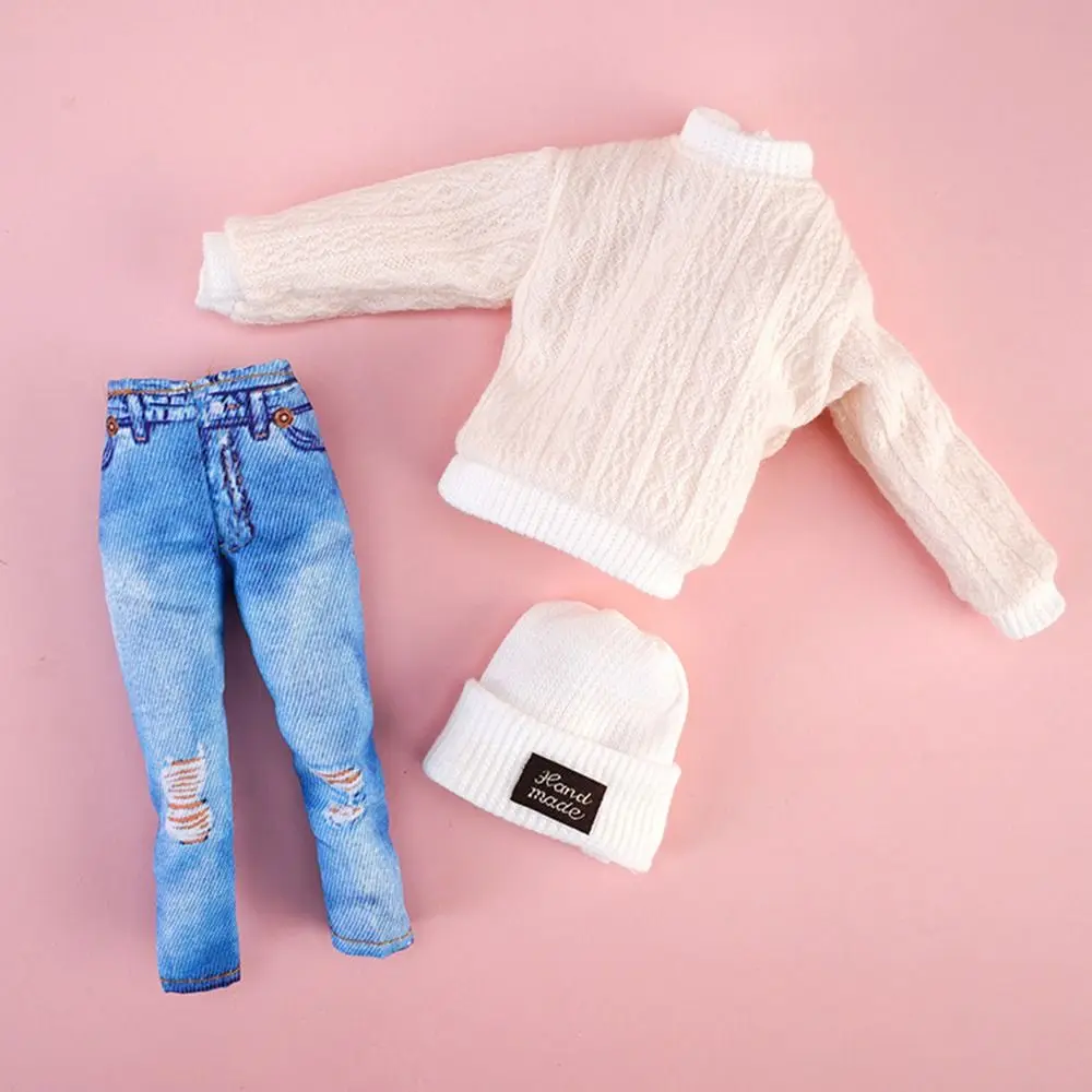 Doll Casual Clothes Hats Winter Wear Sweaters Pants Handmade Girl Doll Wearing Set For 1/6 Doll Clothes Accessories DIY Gift