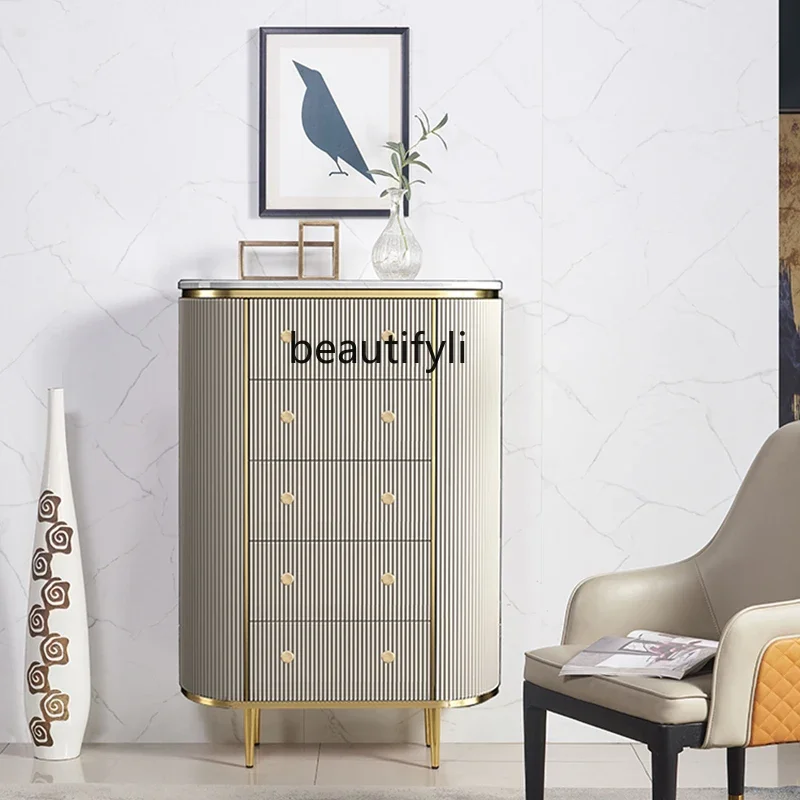 

Chest of Drawers Mild Luxury Marble Storage Living Room Multi-Drawer Locker Three Four-Bucket Cabinet