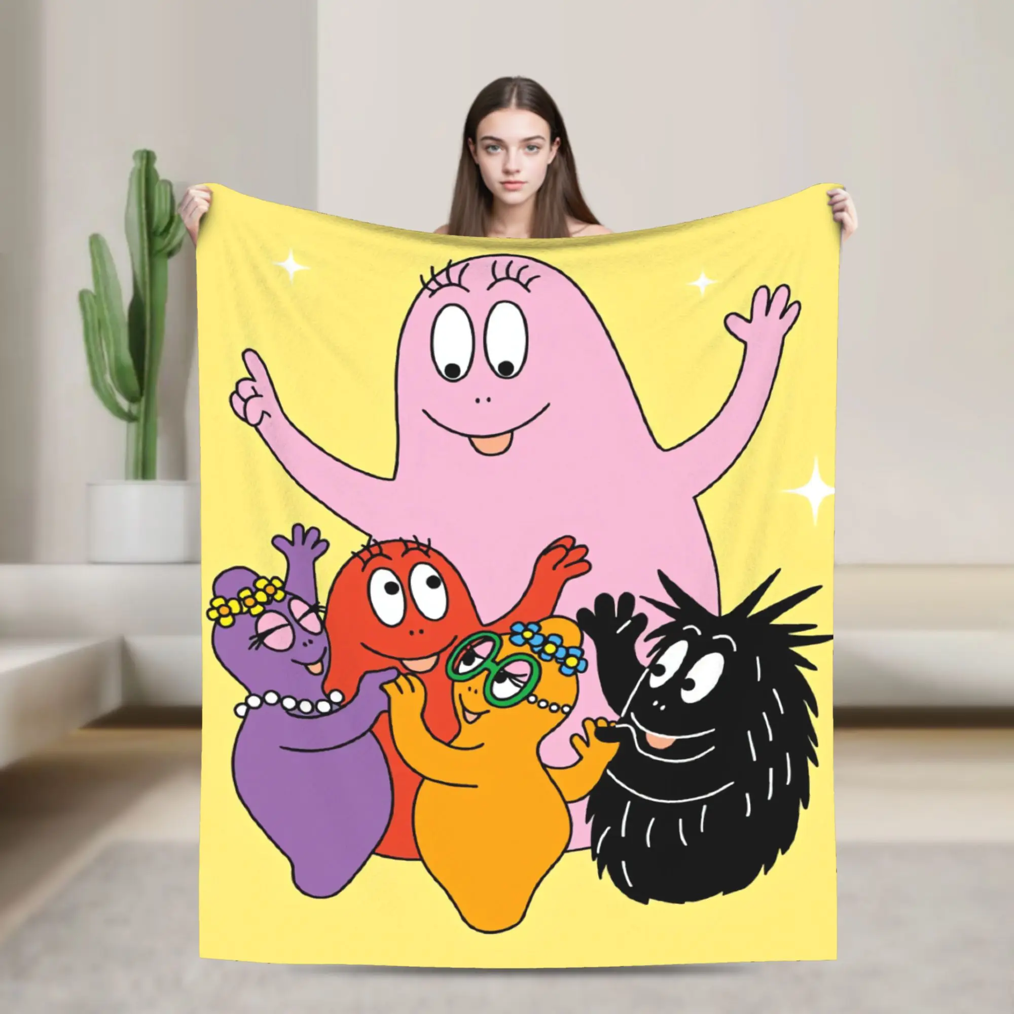 Barbapapa Barbamama Blanket Quality Super Soft  Throw Blanket Autumn Airplane Travel Couch Chair Funny Bedspread