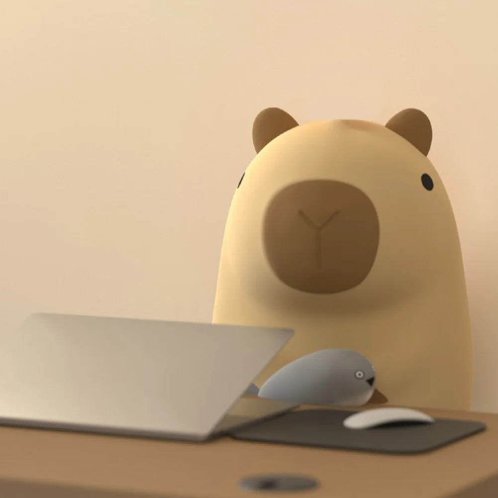 كابيبارا ضوء الليل سيليكون النوم ضوء 2 والعتاد عكس الضوء أباجورة USB شحن مصباح لتهيئة الجو للمنزل ديكور غرفة نوم