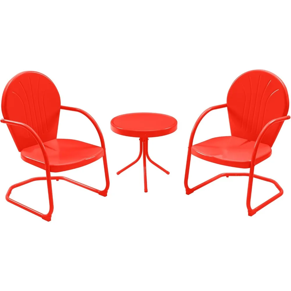 

3 Piece Bistro Set, Anti-Rust Table and Chairs Set of 2, Waterproof Retro Metal Chairs for Outdoor Indoor/Porch/Lawn Balcony