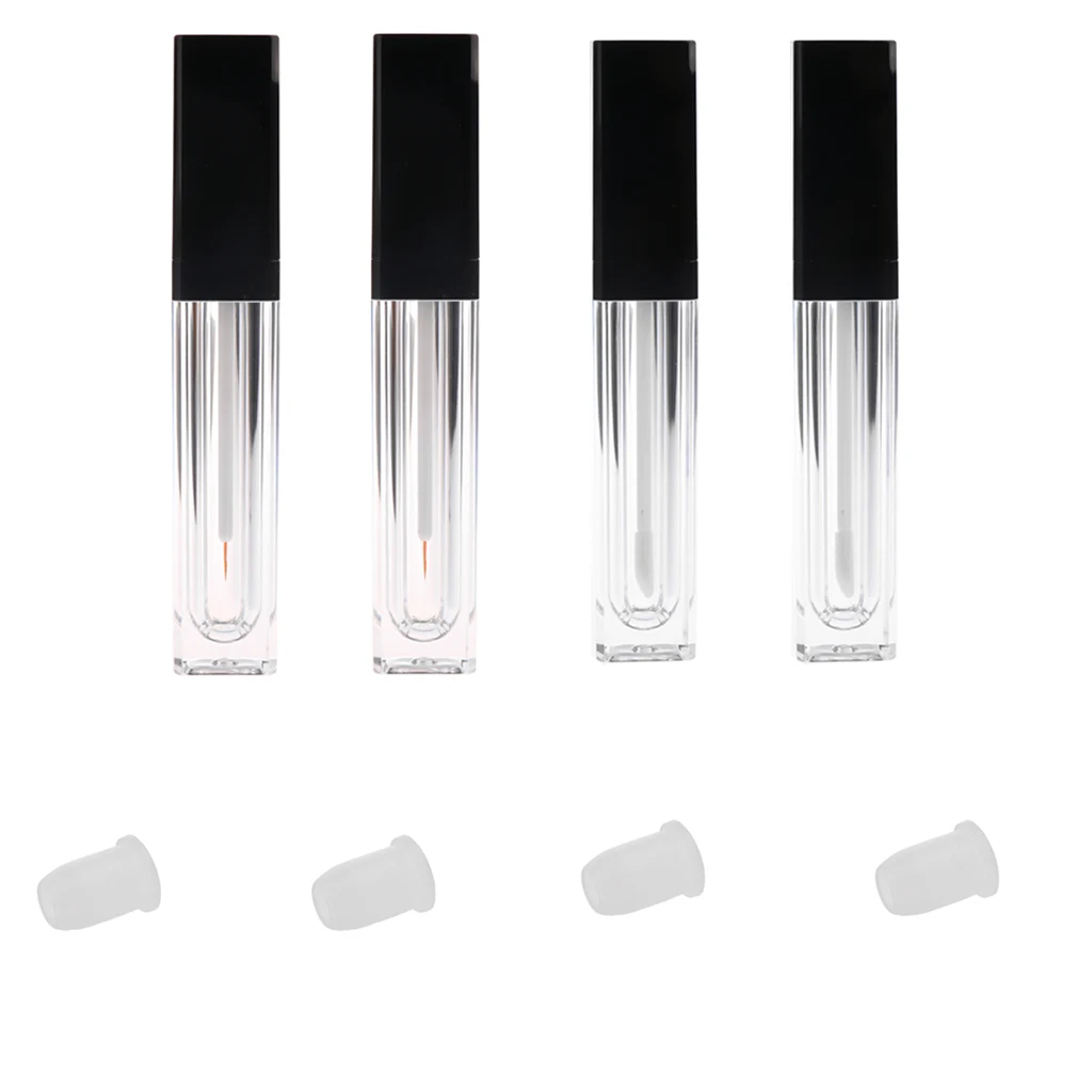 Botellas de tubo de Delineador de Ojos de bálsamo labial recargable de 4 piezas, frascos de cosméticos, Juego de contenedores para carga dividida