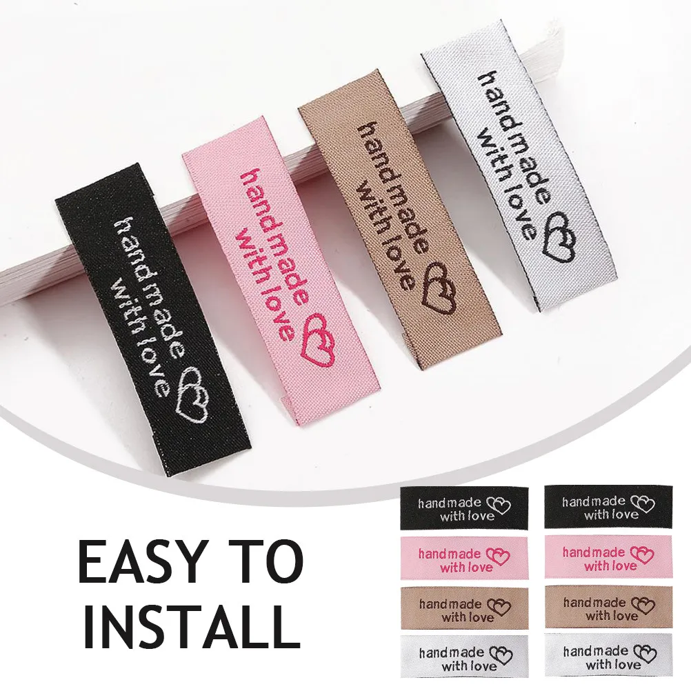

80 шт. этикеток для воротников одежды, тканевые бирки для шитья, полиэстер, для создания оригинальных подарков ручной работы, для швейных проектов