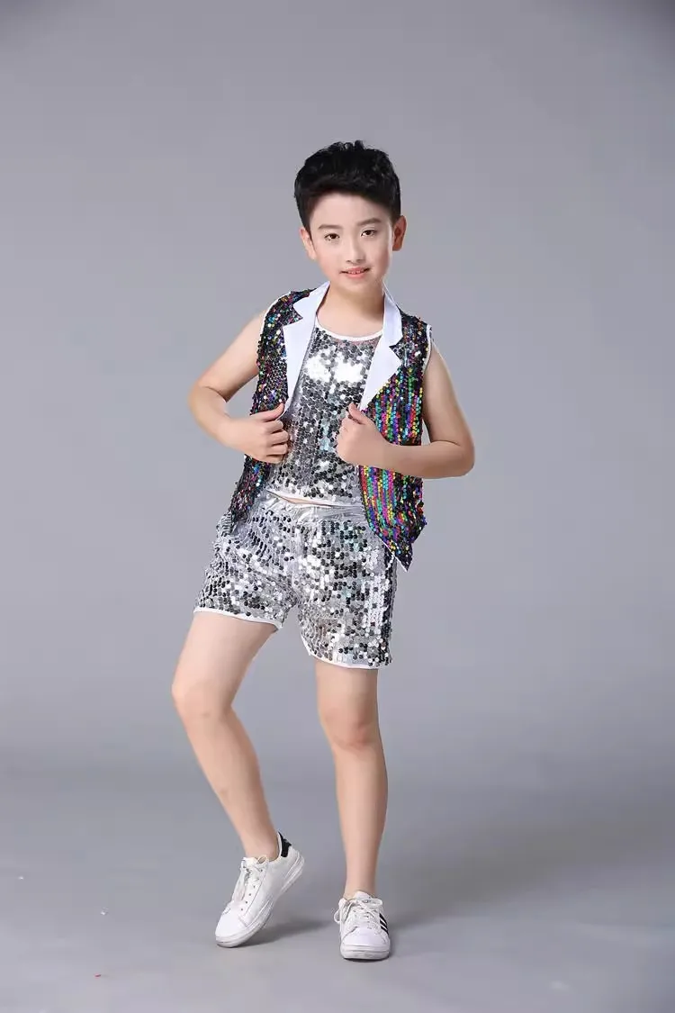 Boys Girls Dance costumes Girls Jazz Dance hip-hop performance costumes Modern dance pompadour dress costumes Children