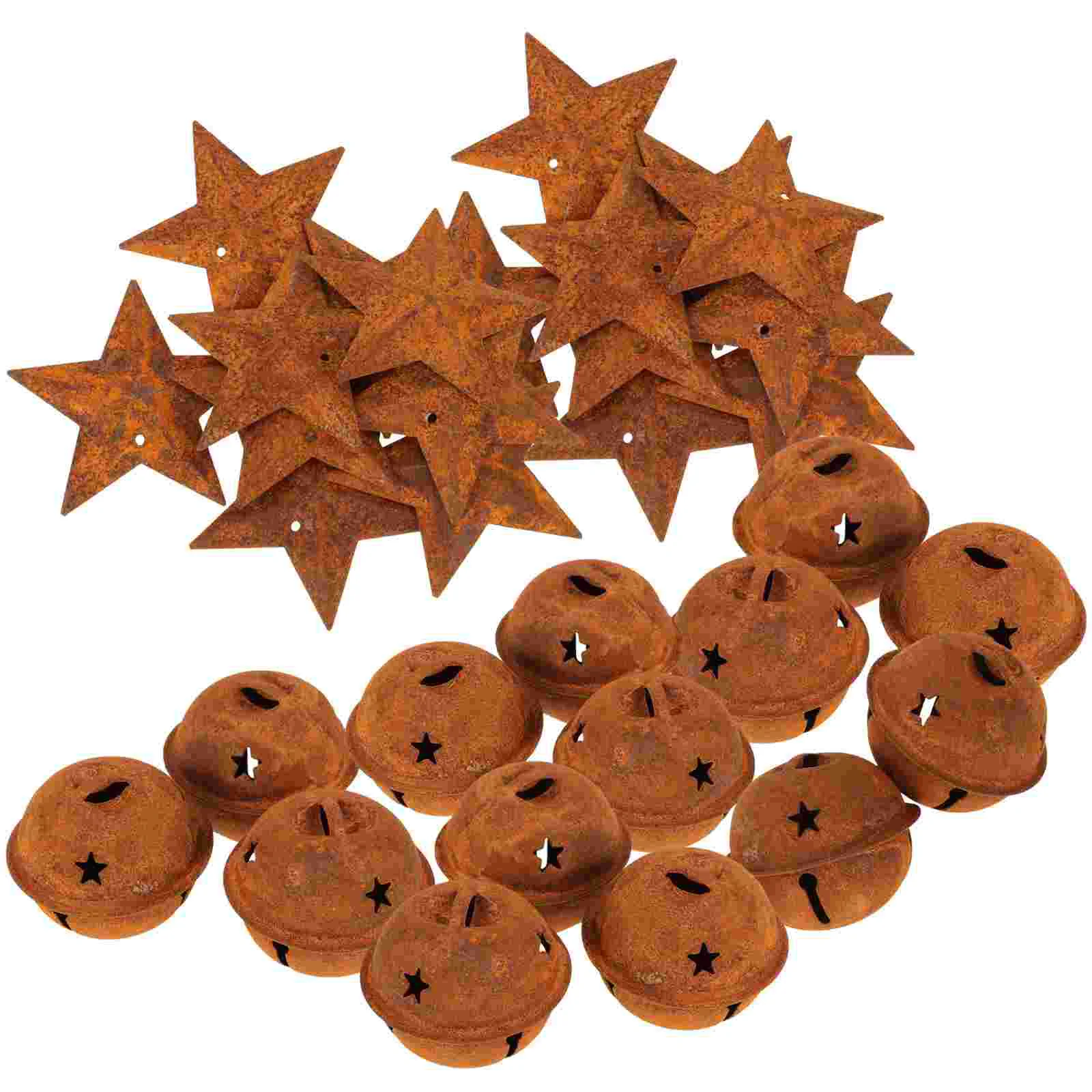 Rusty Star Bell Ornament Hanging Bells Xmas Tree Decor Iron Accessories Stars Decoration Christmas