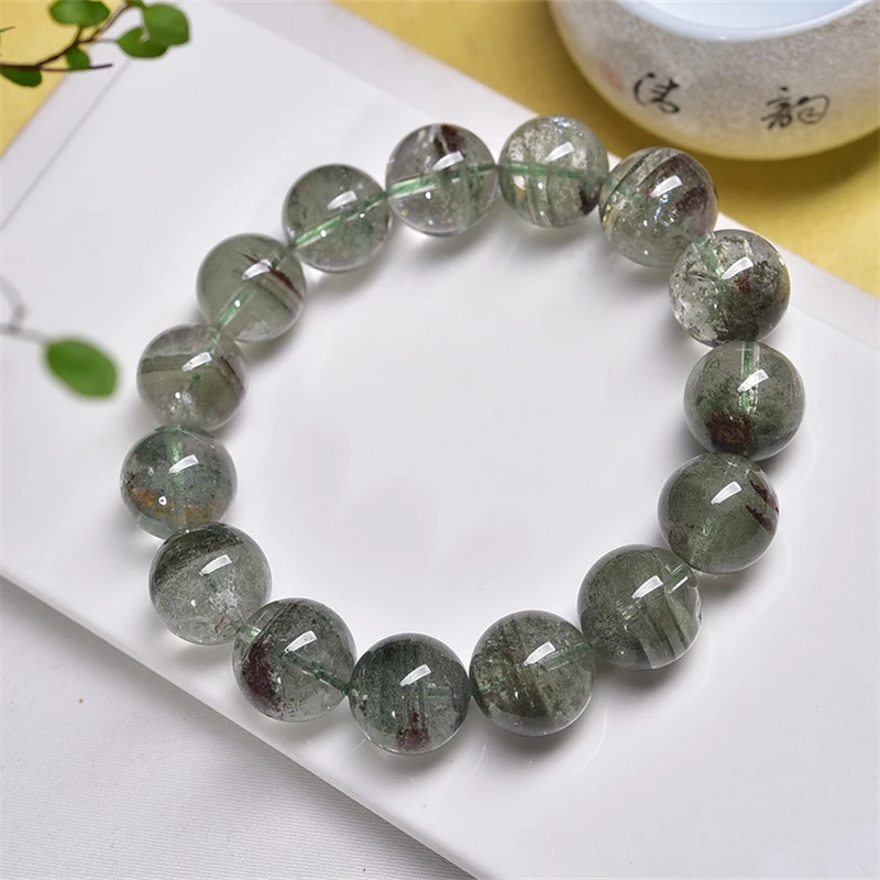 15MM Natural Green Garden Quartz Bracelet Crystal Reiki Healing High Quality Gemstone Fashion Jewelry 1PCS