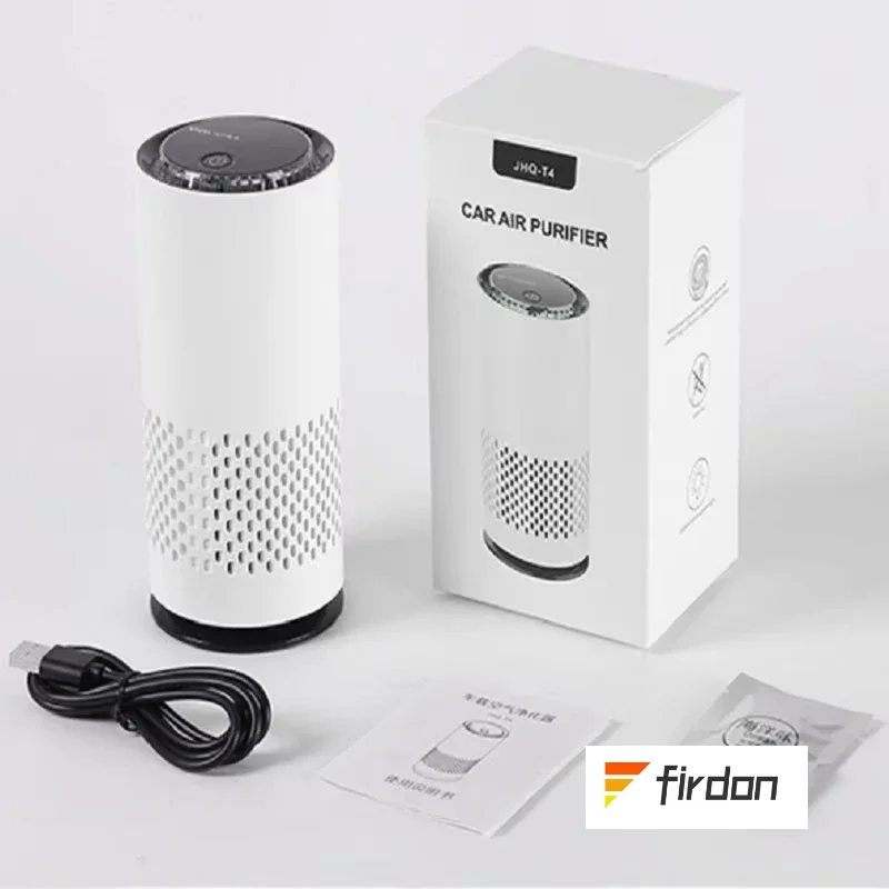 High Quality Low Decibel Adjustable Timing White Mini Rechargeable Usb Portable Car Air Purifier