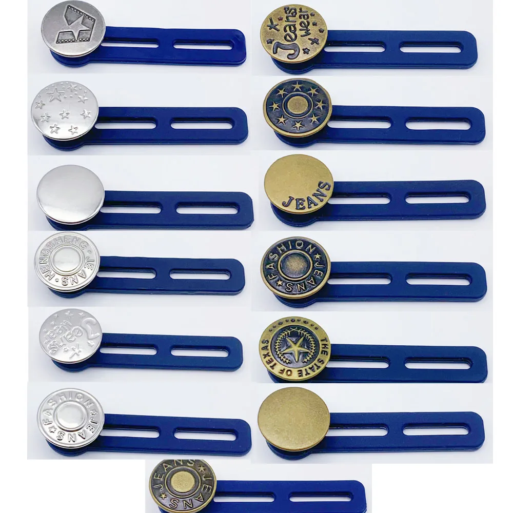 13pcs/set Bronze and Silver Adjustable Waist Buckle, Stretch Belt Extender, Easy To Use, No Tools, Unisex Jeans Button