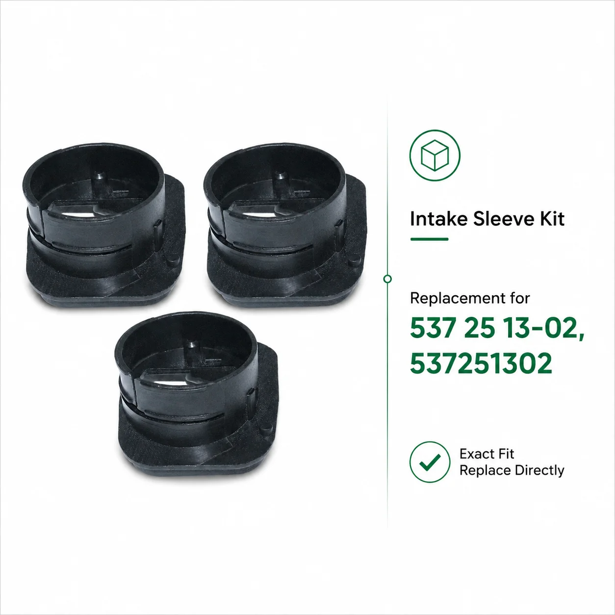 3Pcs/lot Intake Sleeve Kit Intake Manifold Boot for Husqvarna 340 345 350 353 Chainsaw Replace 537 25 13-02 537251302 Parts
