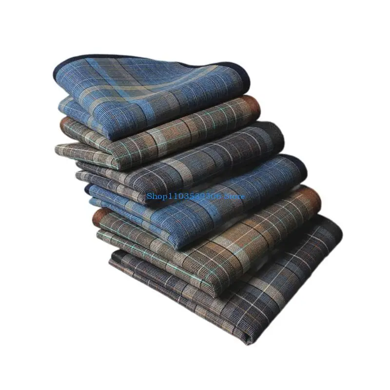 

400A Носовой платок для взрослых разного цвета с решетчатым узором Мягкий моющийся карманный платок