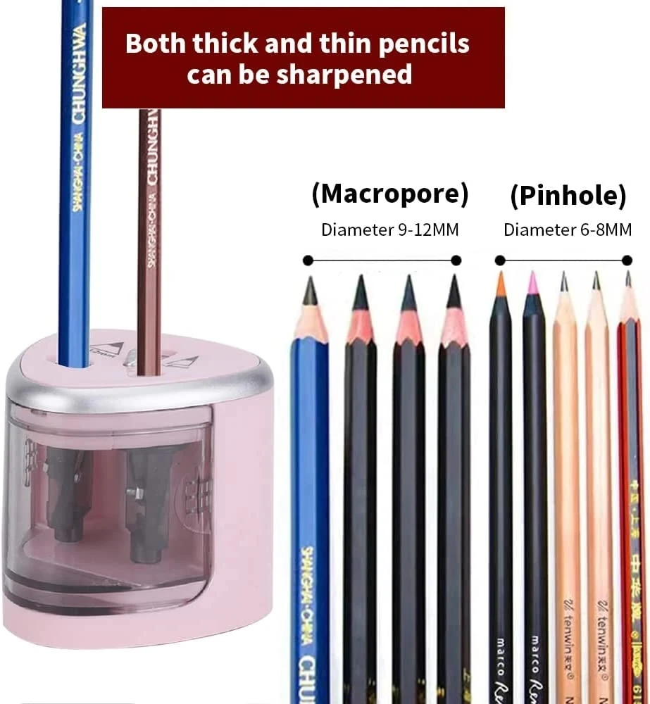 New Two-hole Electric Automatic Pencil Sharpener Switch Pencil Sharpener Home Office School Supplies Stationery Art
