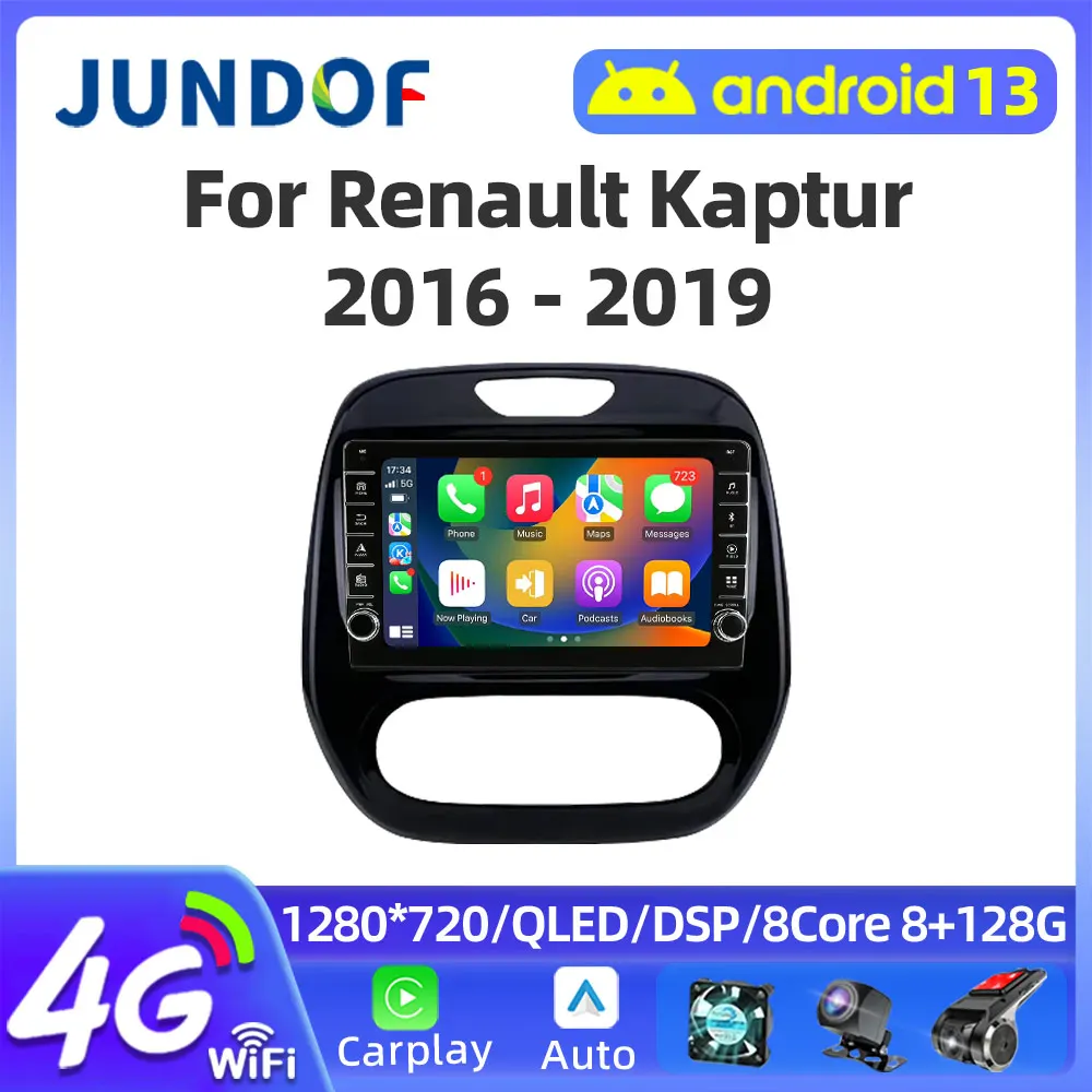 

Jundof Android 13 Auto Radio For Renault Kaptur Captur 2016-2019 Stereo Carplay GPS Navigation System 2 din DSP Car Multimedia