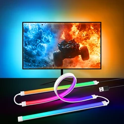 5V USB LED Strip RGBIC Sync Ambient Light for Computer PC 24 /27 /32 /34 /49 Inch Monitor Led Backlight Gaming Room Decoration