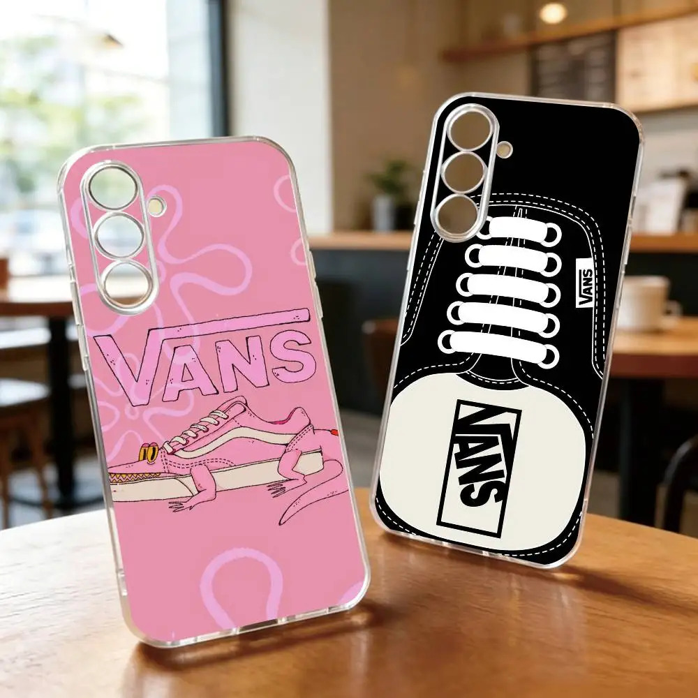 Capa de Telefone Transparente de Silicone Macio da Marca V-vans LOOG para Samsung A10, 12, 20, 21S, 30, 31, 40, 50, 51, 52, 70, 71