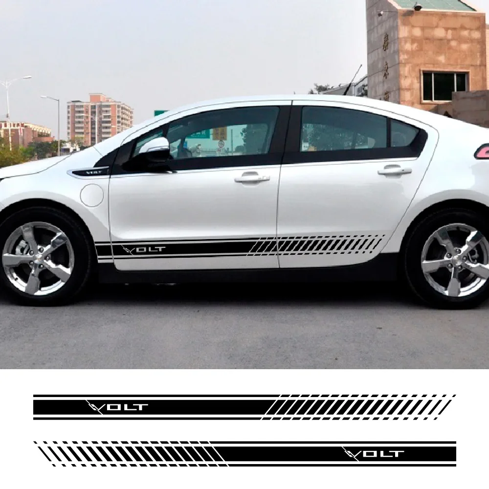 

2Pcs Car Door Side Stripes Stickers For Chevrolet Volt 1 2 Tuning Accessories Racing Styling Auto Vinyl Film Decals