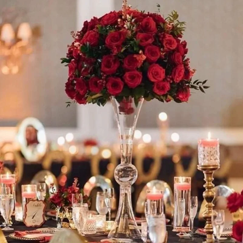 

Height 60, 75cm Transparent Glass Vase Wedding Road Guide Floor Flower Stand Hotel Soft Decoration Club Exhibition Hall Vase