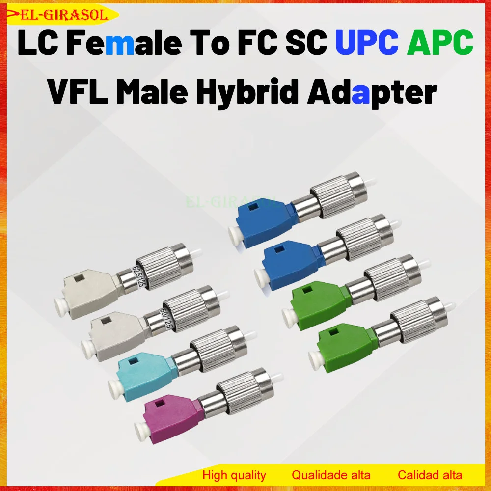 

LC Female To FC SC UPC APC VFL Male Optical Power Meter Visual Fault Locator Fiber Hybrid Adapter simplex Single mode Optic FTTH