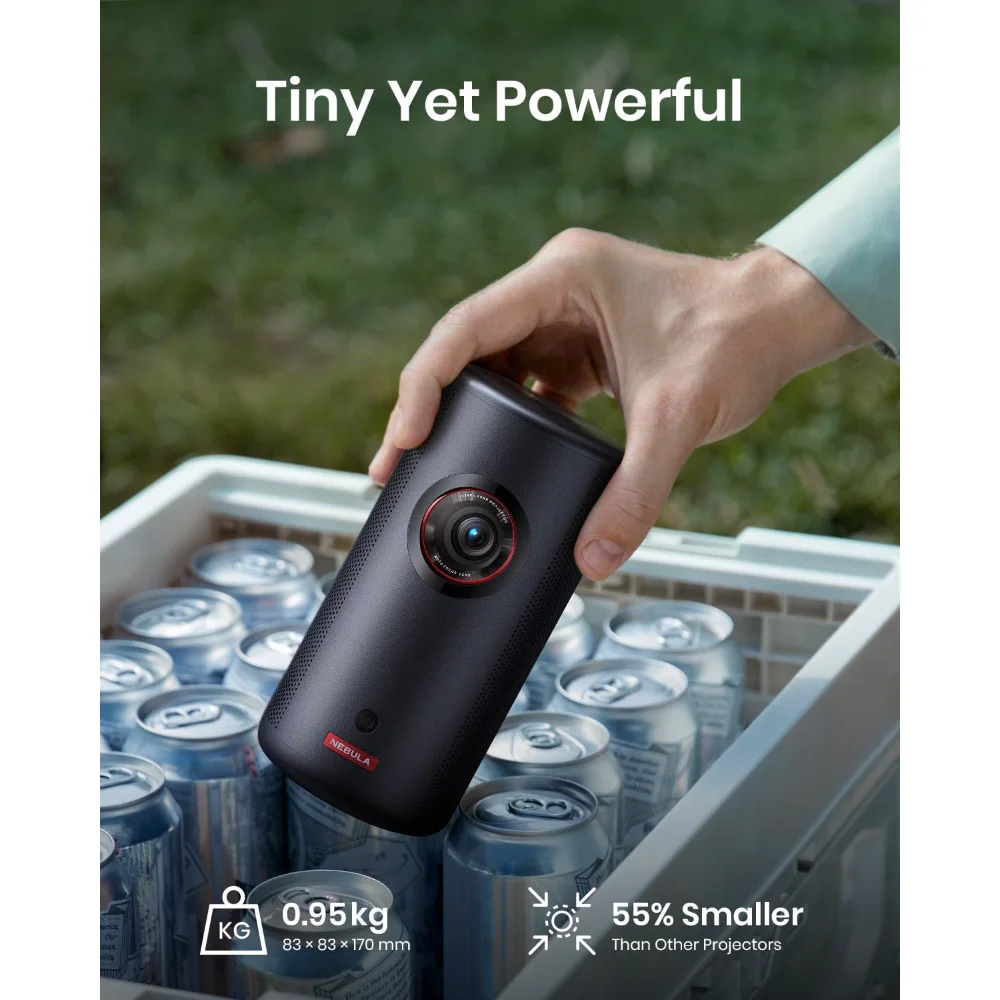 

Capsule 3 Laser Projector, Upgraded with Google TV and Official Netflix, Mini Smart TV Projector with Wi-Fi