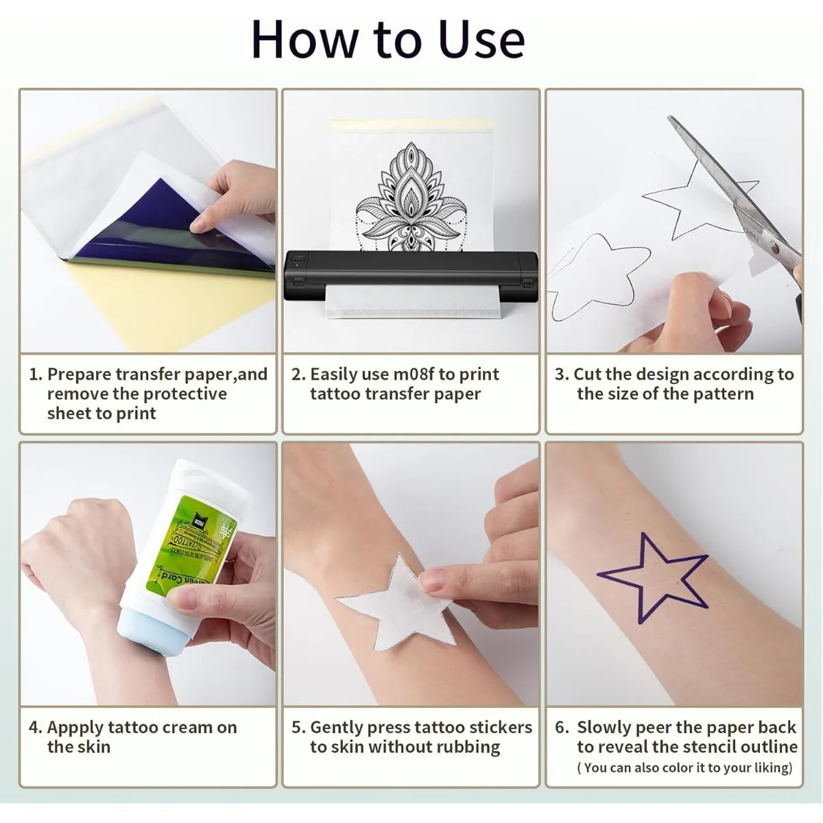 A4 Tattoo Stencil Paper 4-Layer for Machine/Hand Use, Temporary Body Art Transfer Sheets - Tattoo Studio/DIY/Cosplay