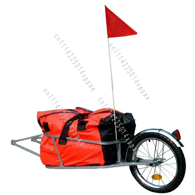 With Cargo Bag Unicycle Bicycle Luggage Trailer Single Wheel Rear Pull Shopping Cycling Trailer