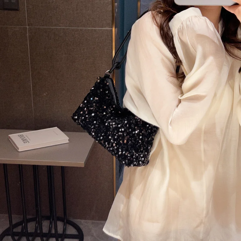 Female Crossbody Shoulder Bag Fashion Sequined Women\'s Square Bag Handbags Tote Purse Chain Messenger Bag Lady Handbag
