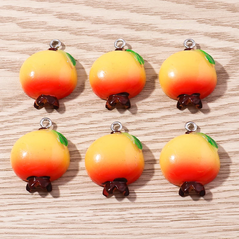 10pcs 18x25mm Cute Resin Fruit Pomegranate Charms Pendants for Jewelry Making Necklaces Earrings Bracelets DIY Crafts Supplies