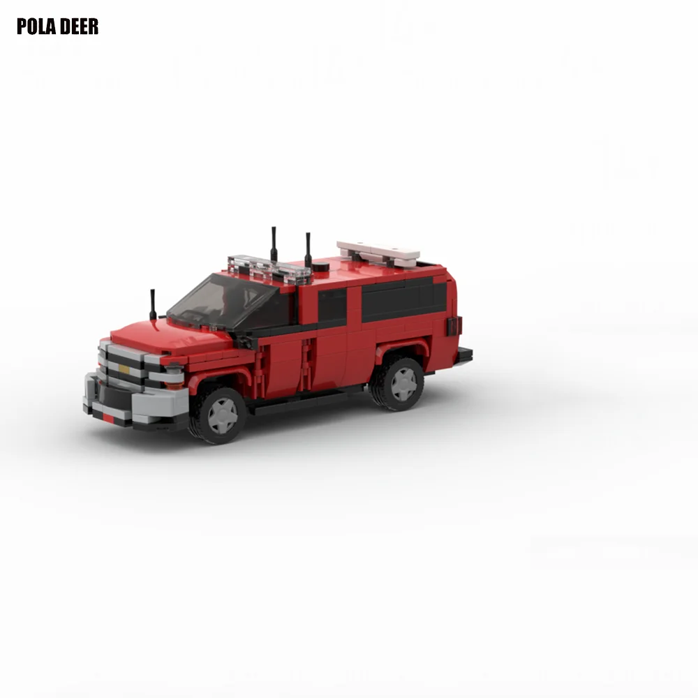 Poladeer 456 Pcs New York Fire Department 46th Battalion Silverado Creative Assembly Building Block Model Boy Toy Holiday Gift