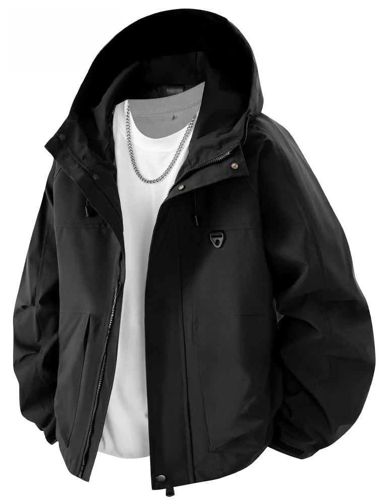 

Мужская демисезонная куртка MoChao Workwear большого размера, повседневная свободная верхняя одежда с капюшоном, молодежная модная модель из полиэстера