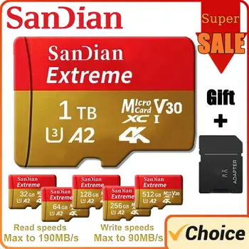 Micro TF SD Card High Speed ​​SD Memory Card 128GB 256GB 32GB 64GB SD Card U3 A2 TF Flash Card for Xiaomi Phone Camera Table PC