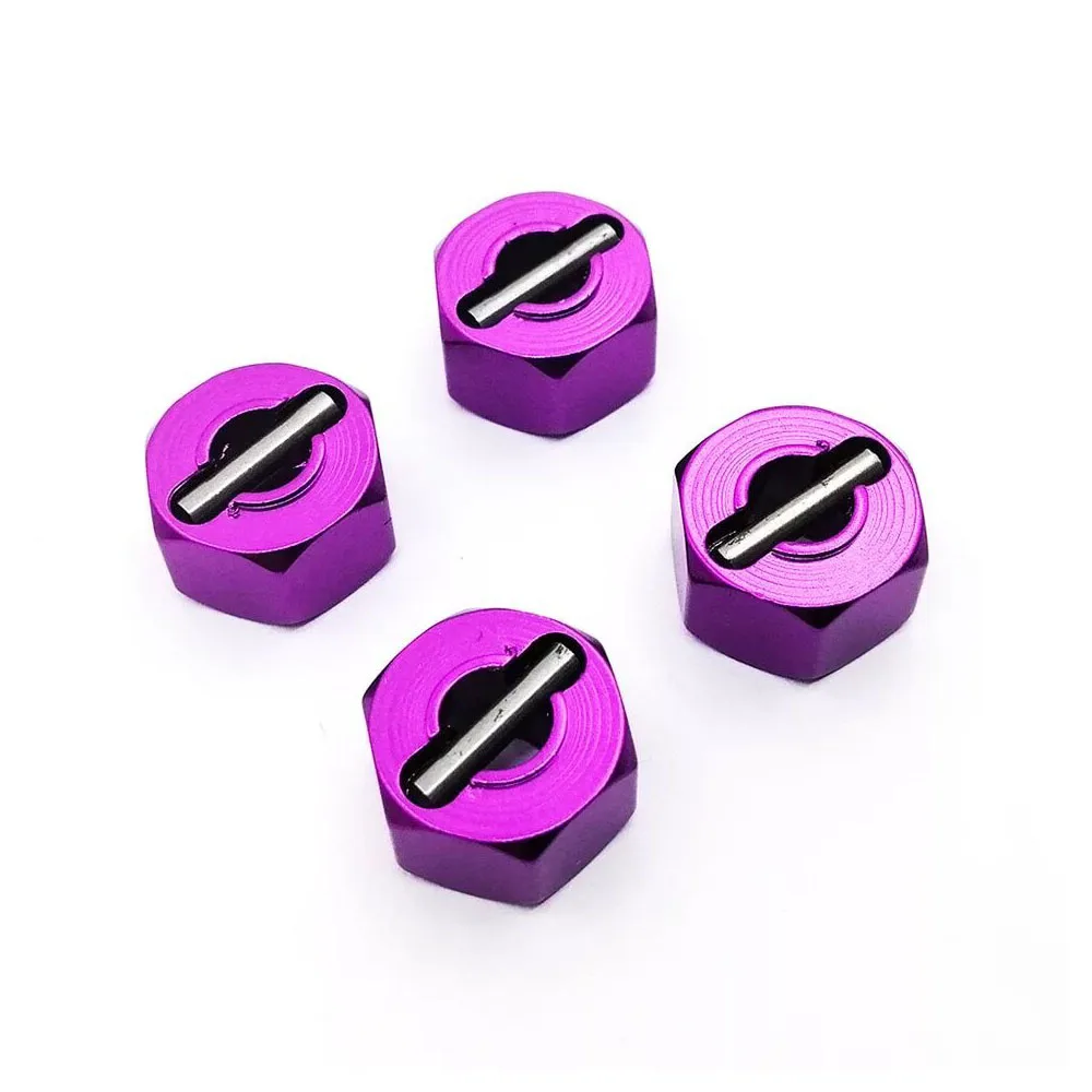 1 세트 알루미늄 12mm 휠 육각 허브 어댑터 Rc 1/10 Traxxas Slash 5803 업그레이드 된 홉업 부품 용 핀 6869가있는 7mm 두께