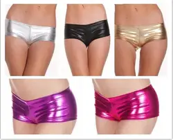 Pole dancing club show clothing patent leather shorts sexy boxer shorts new