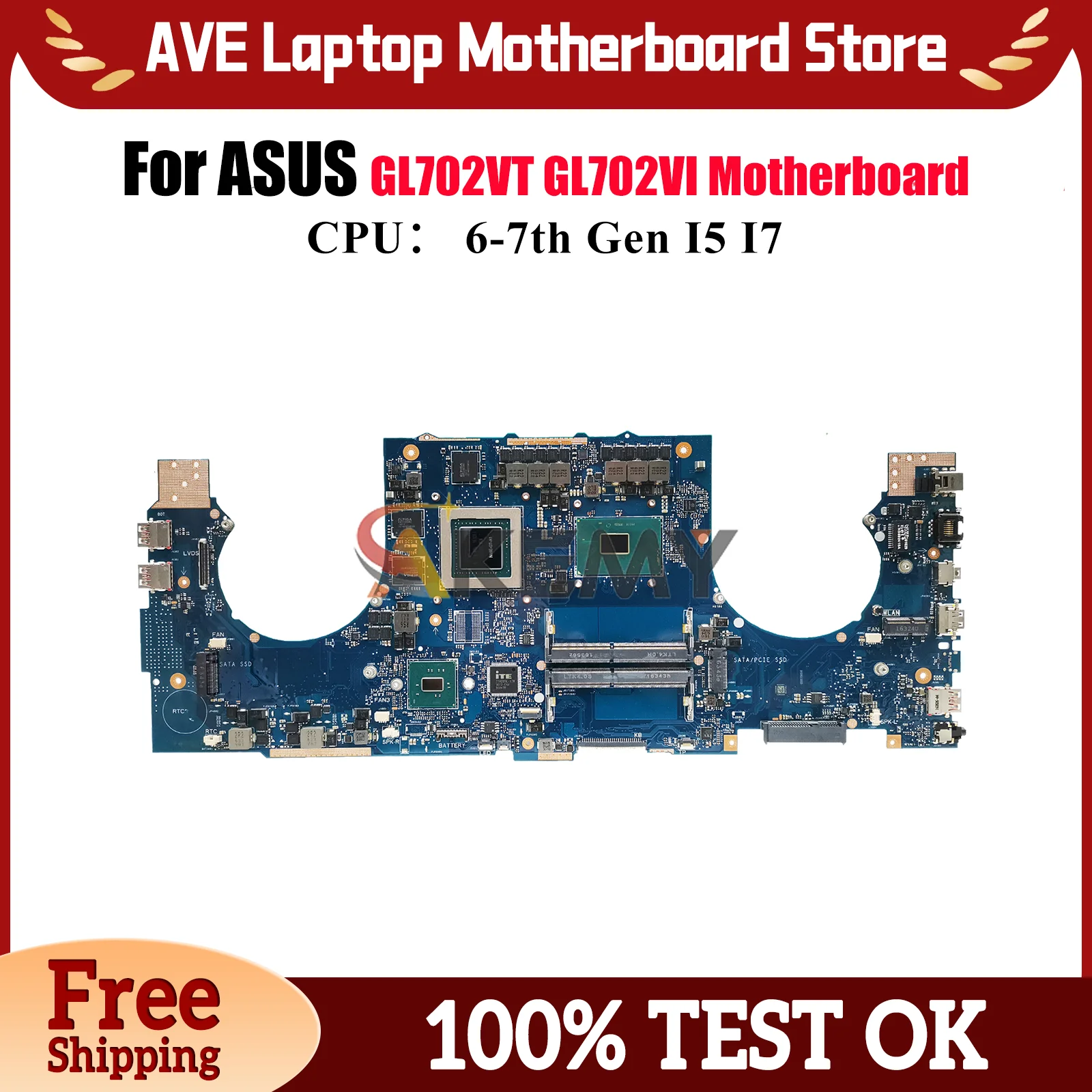 

GL702VT Материнская плата для ноутбука ASUS ROG Strix GL702VMK S7VS GL702VI GL702VSK GL702V Материнская плата с процессором I5 I7 100% тесты OK stk