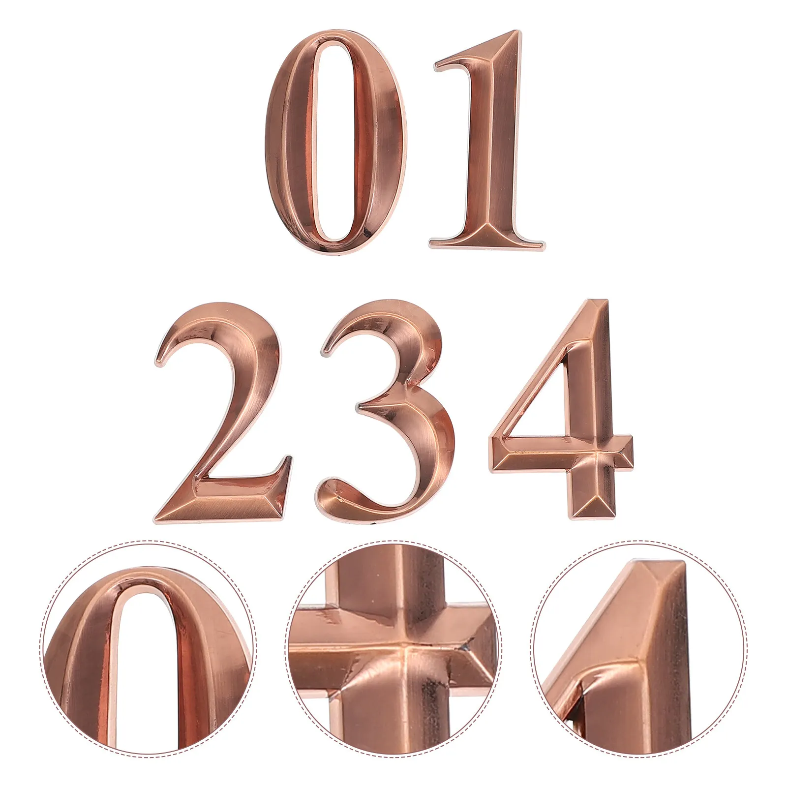 Modern Plaque Number Door Number Signboard Self Sticking ABS Material Exquisite Workmanship Strong Texture for Mailbox