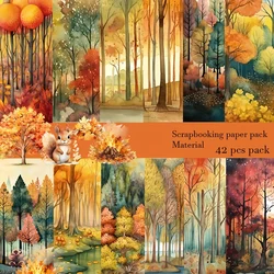 Jaiiman-juego de papel de fondo y pegatinas, acogedor otoño con bosque de otoño para fiesta de cosecha, bandera DIY, decoración de álbum, diario de chatarra, 60 piezas