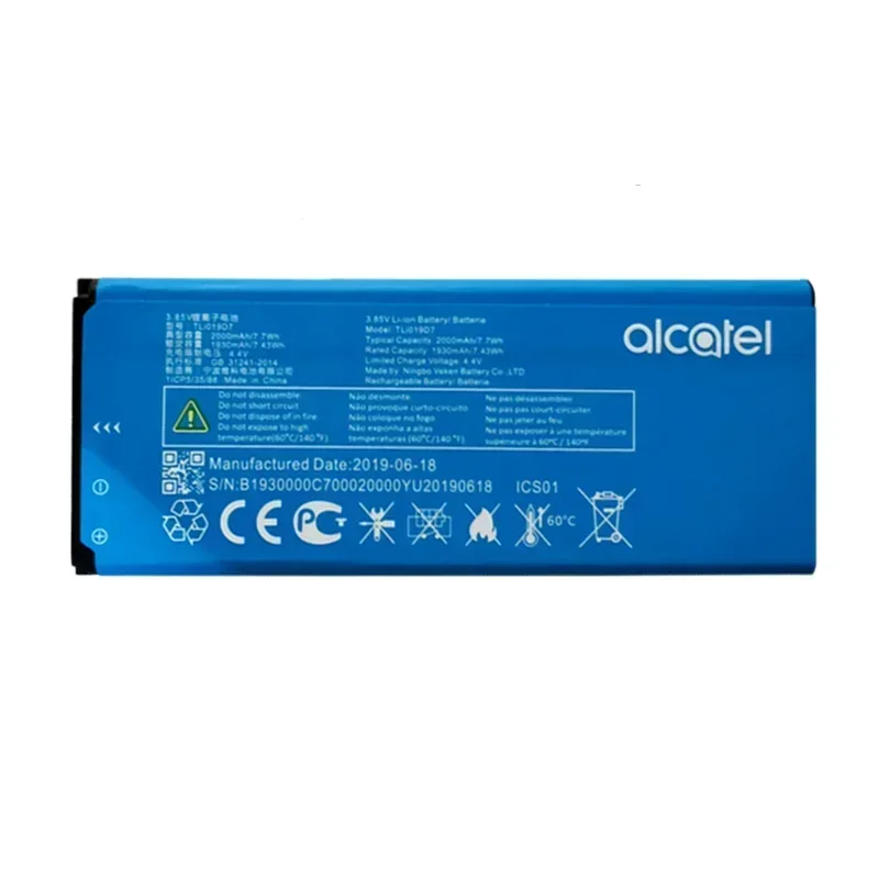 3.85V 2000mAh TLi019D7 For Alcatel 1 5033 5033D 5033X 5033Y 5033A 5033T 5033J / Telstra Essential Plus 2018 / TCL U3A Battery