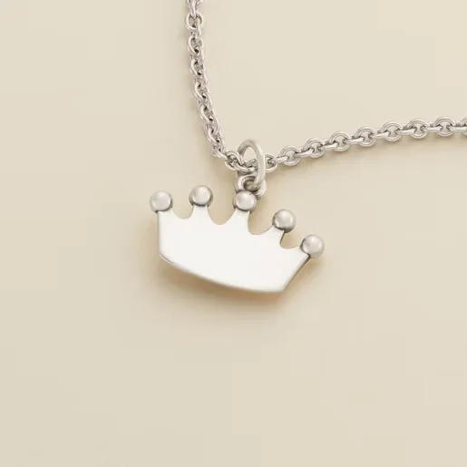 James Avery S925 Silver Engravable Crown Customizable Personalized Ball Top Dangle Charm Pendant for Bracelet Necklace