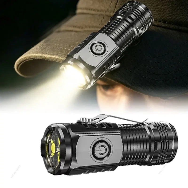 Car Work Light Powerful Super Bright Headlamp USB C Charging Outdoor Flashlight Waterproof Adjustable Brightness Torch for Car