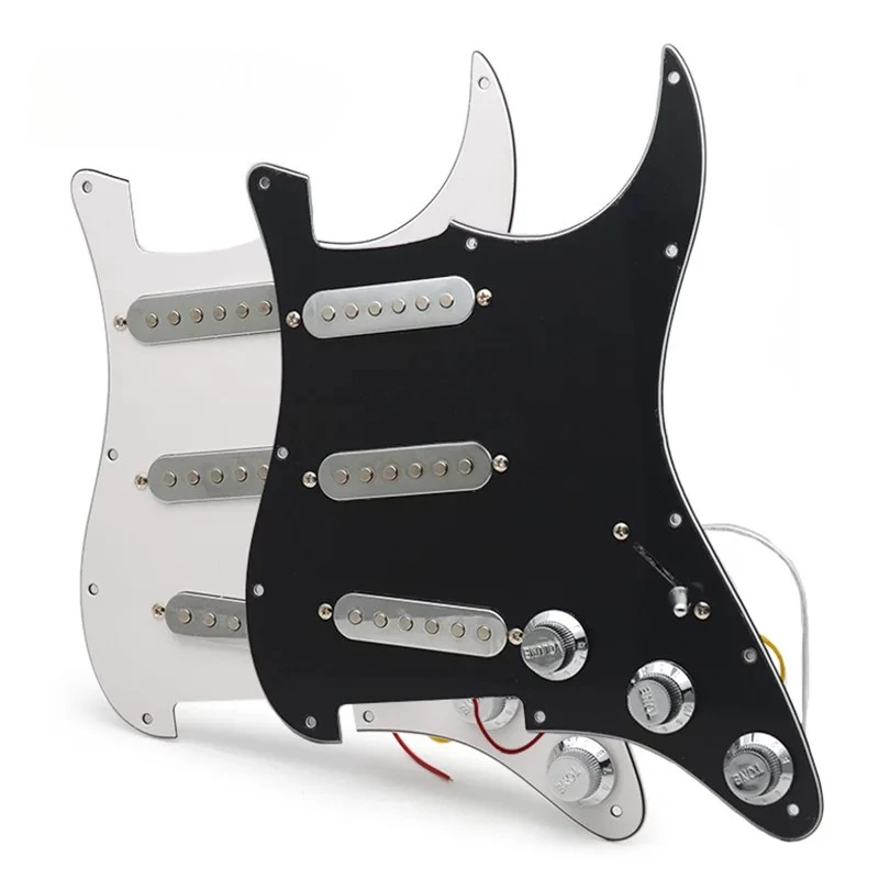 

SSS Silver Pickup Pickguard for ST Electric Guitar Pickguard and Loaded Prewired scratchplate Assembly