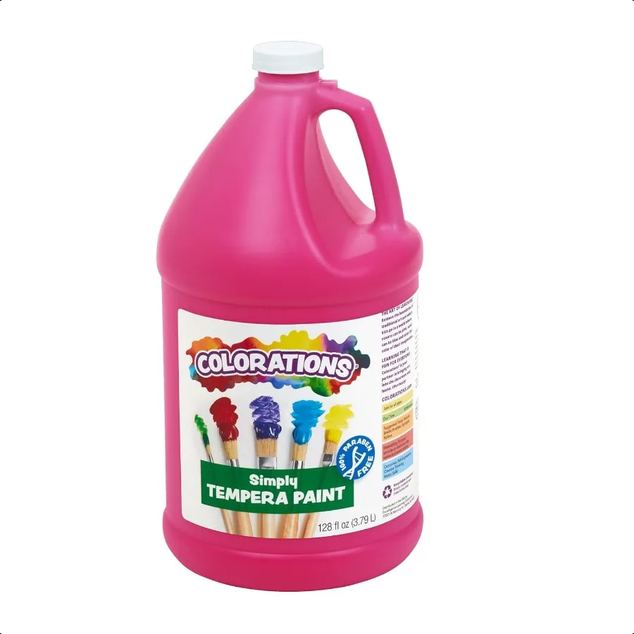 

Colorations ParabenFree Tempera Paint for 1 Gallon Vibrant Magenta. NonToxic and Made in the USA Classroom Must Haves Bulk Arts