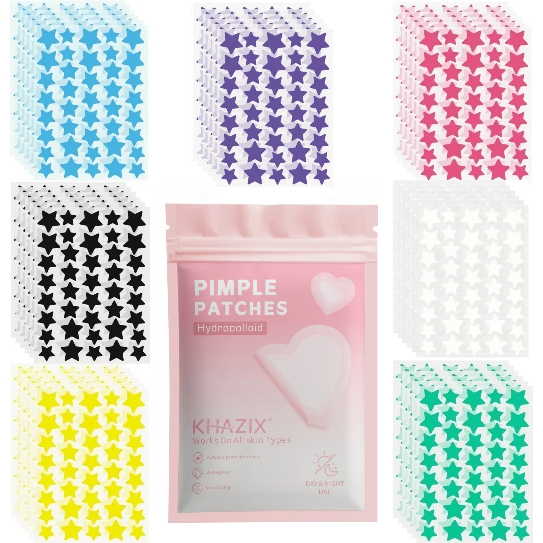 280/1120/1680pcs of multi-color star acne patches, facial acne patches, concealer acne patches, and pimples patches, ultra-thin