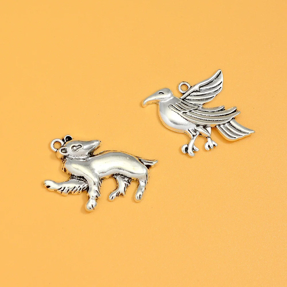 10pcs/lots Vintage Lion Snake Raven Bird Badger Charms Animals Pendants For Diy Jewelry Making Supplies Accessories Handmade — zdjęcie 4