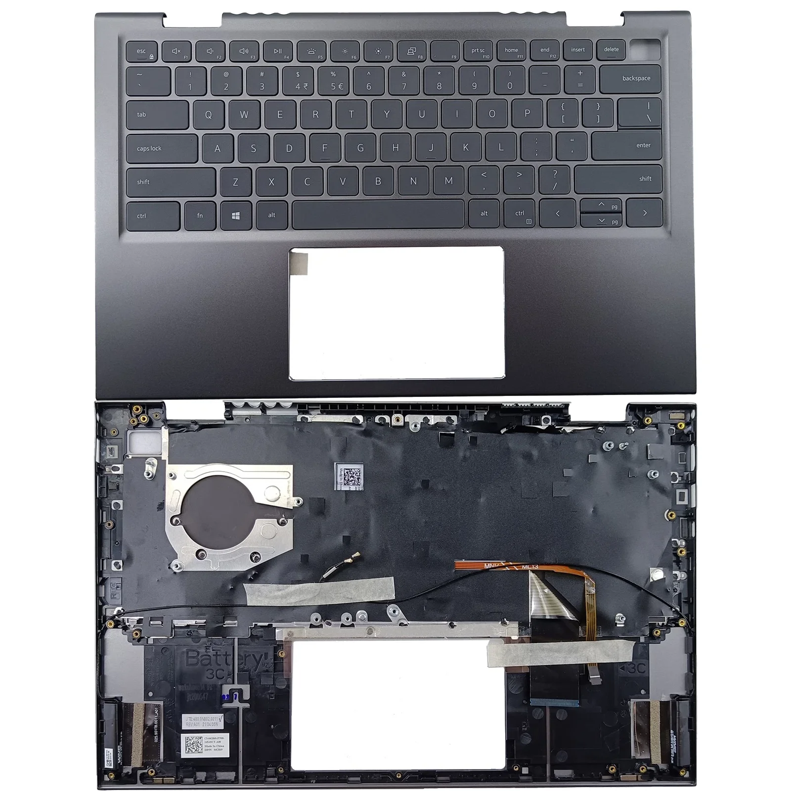 

04GR69 4GR69 For Dell Inspiron 14 5410 7415 2-in-1 Laptop Top Case Upper Palmrest Case w/ backlit Keyboard