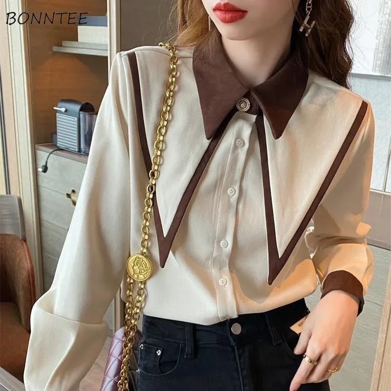 

Shirts Women Turn-down Collar Design Unique Korean Fashion Chic Daily All-match Office Lady Leisure Spring Tops Popular Ins Y2k