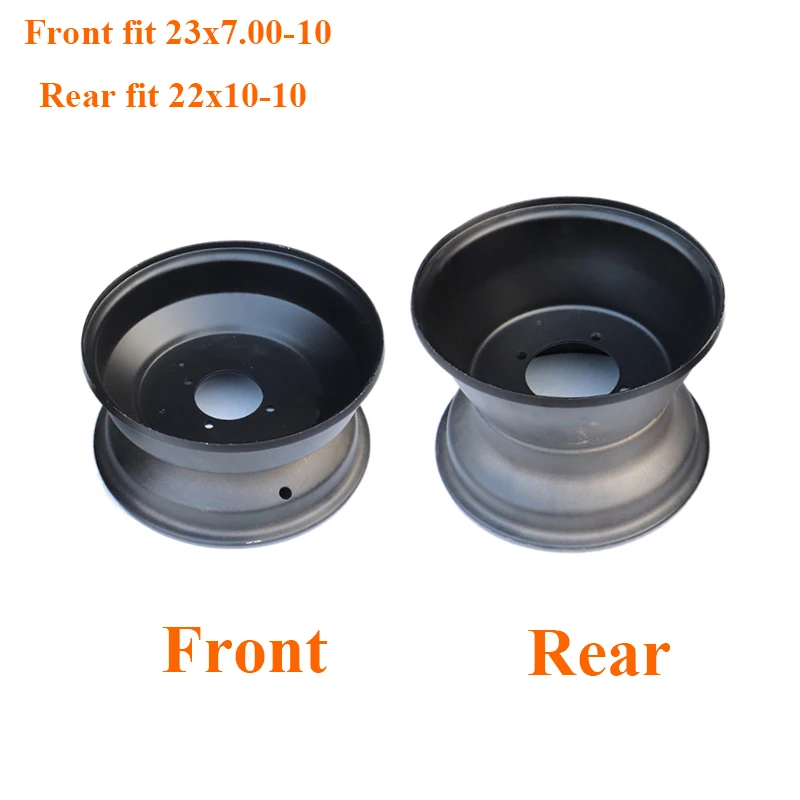 10 Inch Wheel Hub Front 23x7.00-10 Rear 22x10-10 Wheel Hub Four-wheeler Iron Ring Four-hole Wheel Rim ATV Accessories